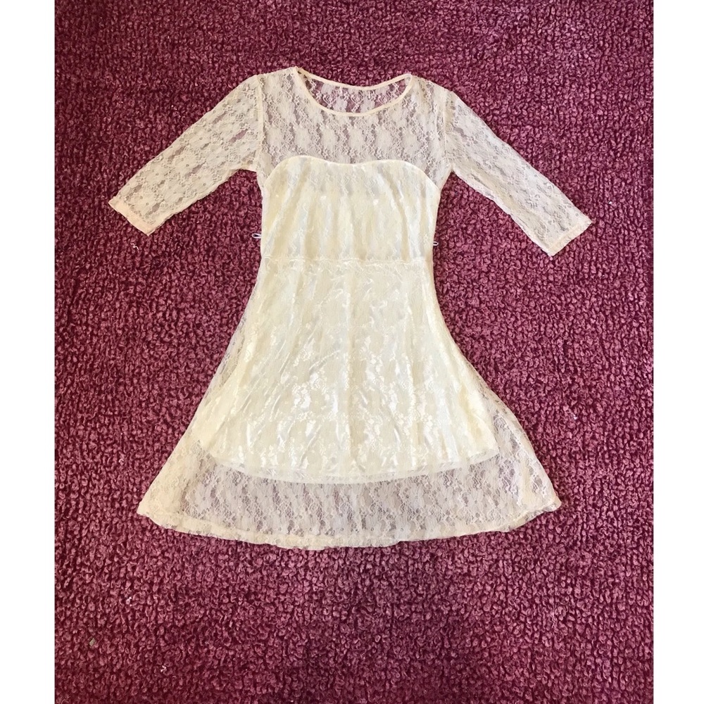 S Cream Lace Dress